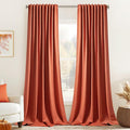 MIULEE Back Tab Burnt Orange Blackout Curtains 102 Inch Long 2 Panels Set by MIULEE
