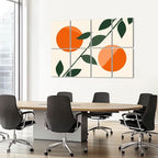 8 Pack Art Acoustic Panels Sound Absorbing Boho Botanical Leaf Orange Green - Image 7