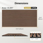 TONOR Wood Slatwall Panels, 2 Pack 47.2" x 23.6"/ 120 x60cm Acoustic Wall Panels - Image 3