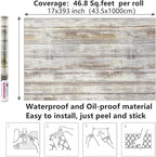 Arthome 17x393'' Gray Rustic Wood Contact Paper Peel and Stick Self-Adhesive - Image 7