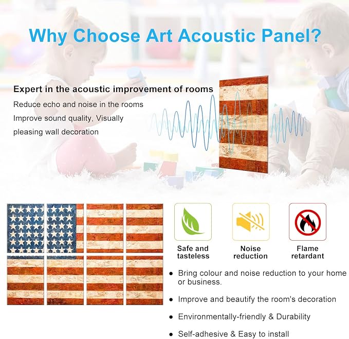 JBER Art Acoustic Panels, 48×32 Inches Acoustical Wall Panels, Sound Absorbing - Image 7