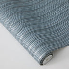 Tempaper Blue Textured Faux Grasscloth Removable Peel and Stick Wallpaper - Image 5