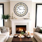 SwallowLiving 30 Inch Vintage Iron Large Black Metal Frame Wall Clock Silent - Image 5