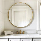 Sunniry Gold Round Mirror, Circle Mirror 26 inch, Round Mirrors - Image 3