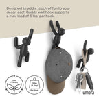 Umbra Buddy Wall Hooks – Decorative Wall Mounted Coat Hooks - Image 5