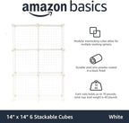 Amazon Basics 6 Cube Wire Grid Storage Organizer, Stackable Storage Cubes - Image 3