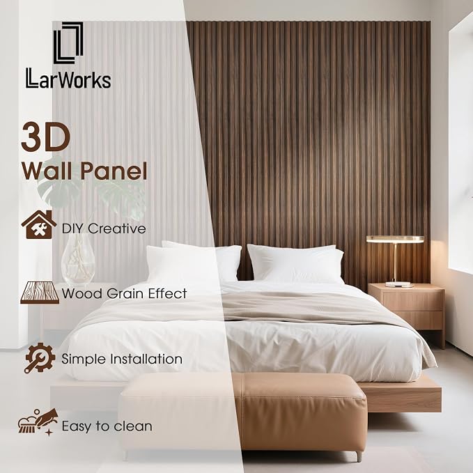 WPC Slat Wall Panels 16 Pack 48" x 6.6", Waterproof Fluted Wall Paneling - Image 2