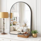 Arched Wall Mirror 38x26 Inch Black Bathroom Vanity Mirror - Image 2
