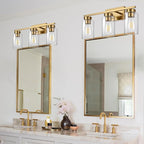 3-Light Bathroom Vanity Light, Modern Brushed Gold Wall Lights - Image 8