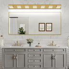 SineRise LED Modern Bathroom Vanity Light Fixtures, Brass Modern Acrylic - Image 9