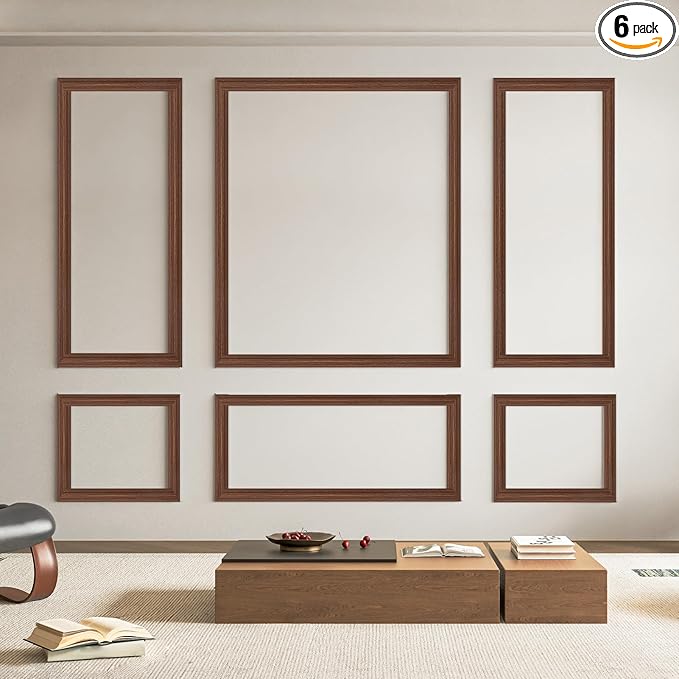 Art3d Pre-Cut Wall Molding Set of 6 pcs, Ready-to-Assemble Wainscoting Panels by Art3d