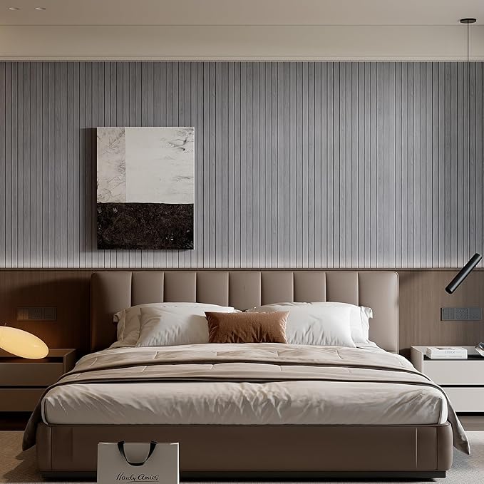 YU LI 3DH Peel and Stick PVC Slat Wall Panel 236"x15.75" Self-Adhesive Thick - Image 4