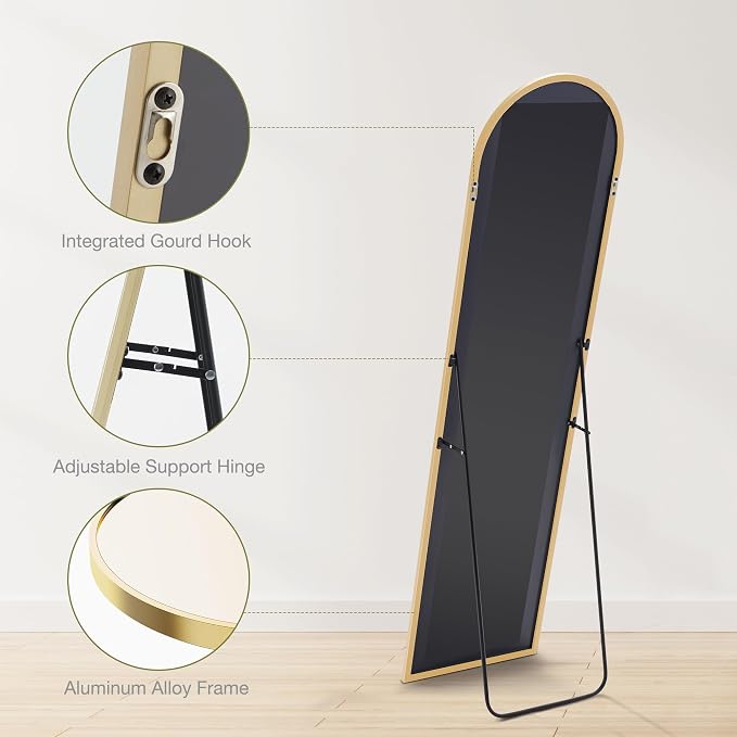 DUMOS 59"x16" Arched Full Length Mirror - Image 4