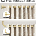 Curtain Rods 36-88 Inch, 1 Inch Adjustable Heavy Duty Room Darkening Window - Image 4