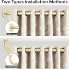 2 Pack Curtain Rods 36-88 Inch, 1 Inch Adjustable Heavy Duty Room Darkening - Image 4