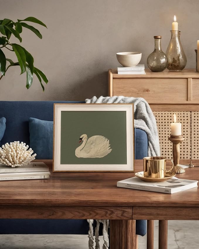 VIYYIEA Framed Wall Art for Living Room, Swan Canvas Prints, Animals Painting - Image 7