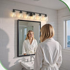 DORESshop Bathroom Light Fixtures, 6-Light Matte Black Bathroom Lighting - Image 6