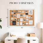 Cork Board Bulletin Board, Rustic White Wooden Frame, Hanging Pin Board - Image 3