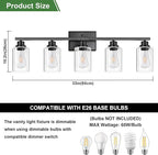 Ascher 5-Light Bathroom Light Fixtures, 33 Inch Vanity Lights - Image 3