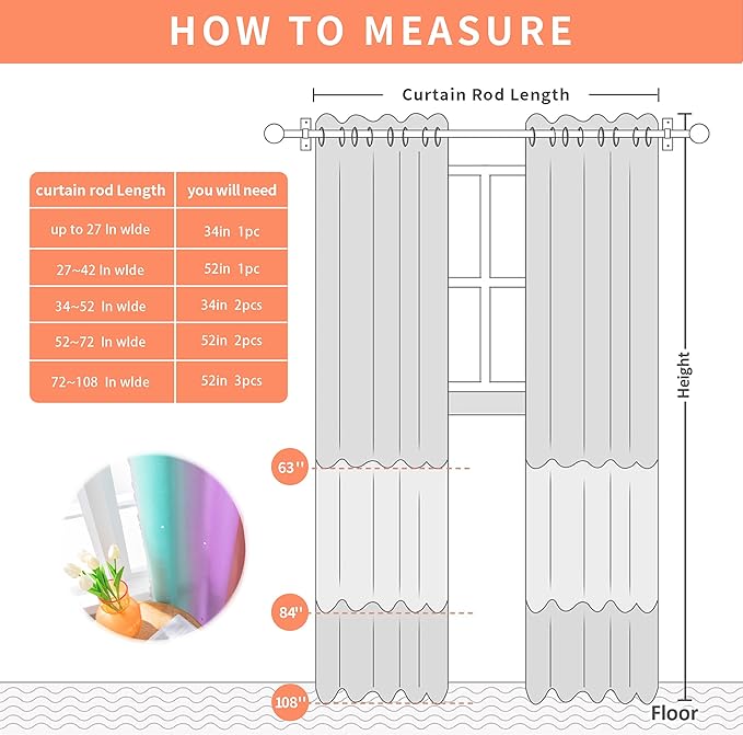 XiDi Curtains for Bedroom Decor, Kids Room Curtains for Girls Rainbow Colour - Image 7