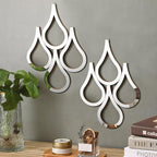Weysat 2 Pieces Teardrop Wall Mirror Hanging Wall Mounted Decorative Accent by Weysat