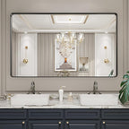 LOAAO Black Metal Framed Bathroom Mirror - Image 8