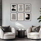 Framed Black and White Abstract Wall Art, 6 Pieces Modern Prints Paintings - Image 5