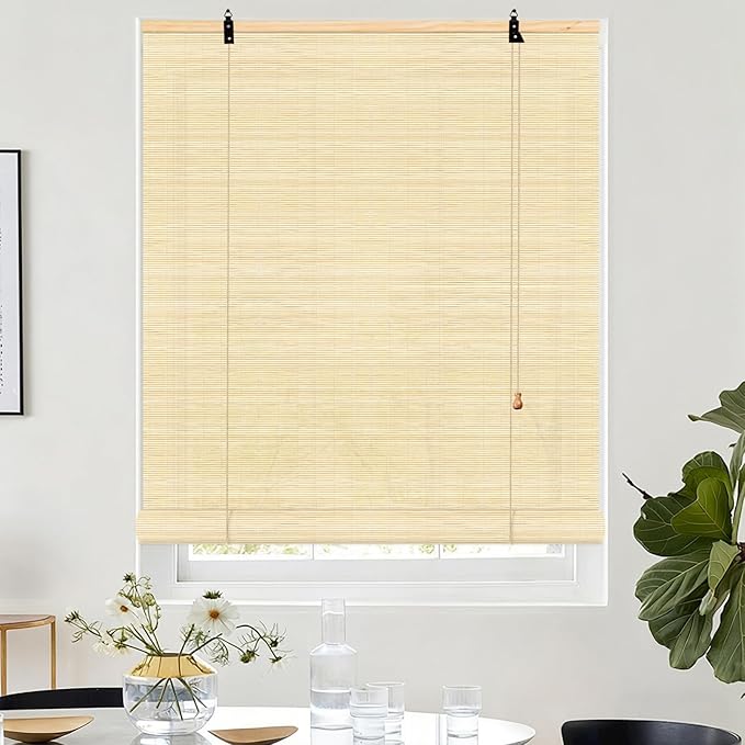 Bamboo Roman Shades, 24Wx72L Roll Up Bamboo Blind Privacy Shade by Vteyeya