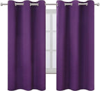 LEMOMO Purple Blackout Curtains/42 x 63 Inch/Set of Two Panels Grommet Bedroom - Image 2