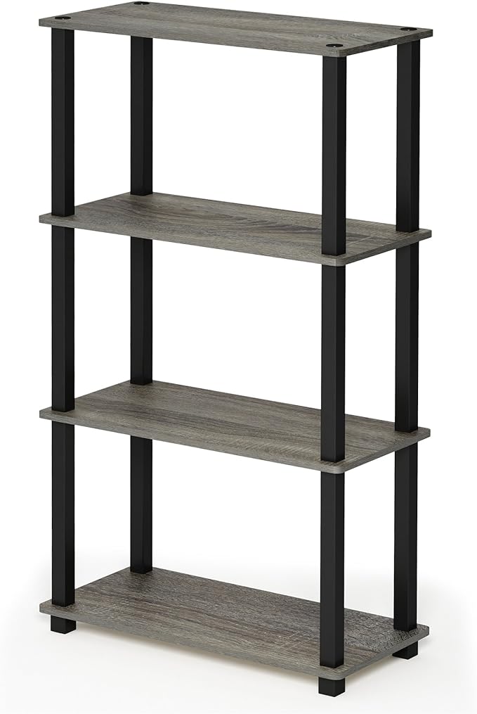 Furinno TURN-S-TUBE Storage Shelves, 4-Tier Book Shelf, Corner Shelf, Toolless by Furinno-FitsYourSpaceFitsYourBudget