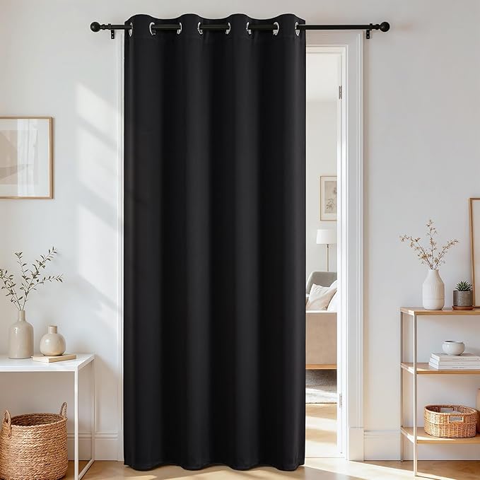 Joydeco Blackout Door Curtain for Doorway Privacy 78 Inches Long, Grommet by JOYDECO