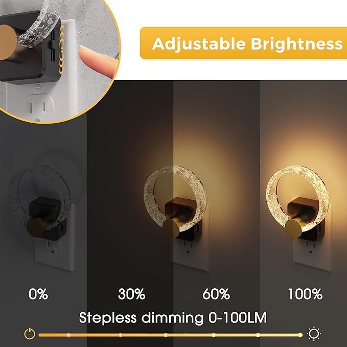 L LOHAS LED Night Lights Plug into Wall, 2 Pack Plug in Night Lights - Image 3