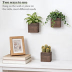 Dahey Small 4 Inch Wood Wall Hanging Planter Boxes - Image 5