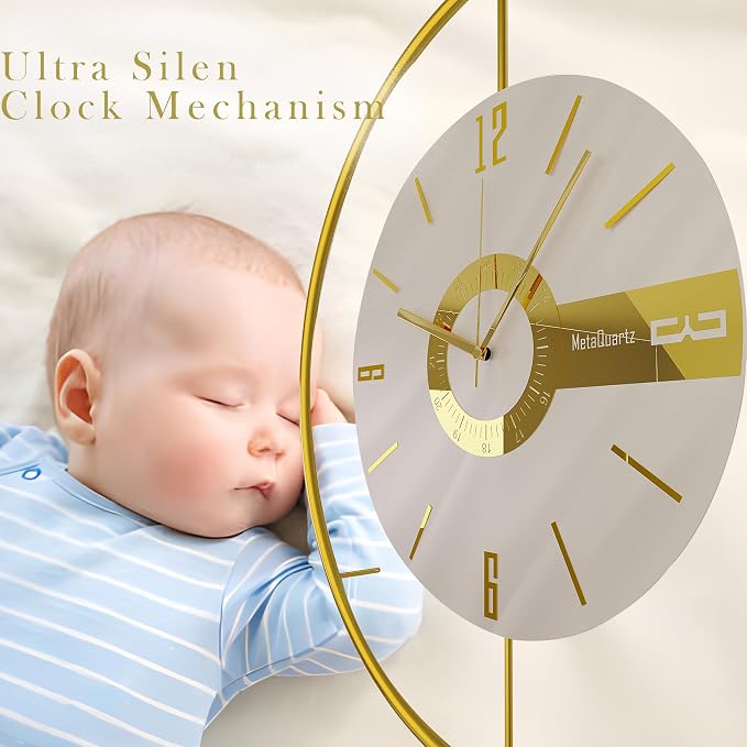Large Luxury LED Backlit Wall Clock – Pendulum Roman Numeral Metal Ring - Image 7