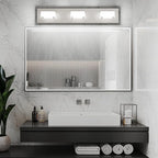 Ralbay Brushed Nickel Bathroom Vanity Lights 24inch Metal Acrylic LED Modern - Image 3