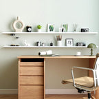 White Floating Shelves for Wall Decor, Long Wall Mounted Storage Shelf for - Image 3