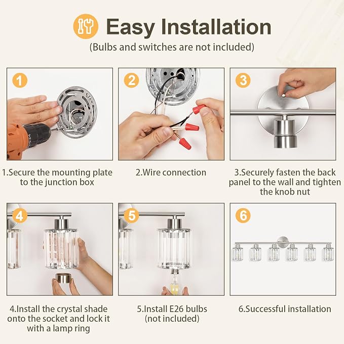 Crystal Bathroom Light Fixtures, Bathroom Lighting Fixtures Over Mirror - Image 9