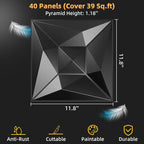 40 PCS 3D Wall Panels for Interior Wall Décor Black 11.8"*11.8" Covering Panels - Image 2
