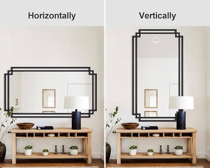 32" x 47" Large Wall Mirror for Living Room Decor, Horizontal/Vertical Hanging - Image 7