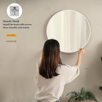 Sunniry White Round Mirror 30 inch, Large Round Mirror, Bathroom Mirror Matte - Image 5