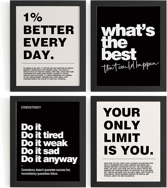 DSHFG Motivational Inspirational Office Wall Art Decor Prints Set of 4 by Unknown