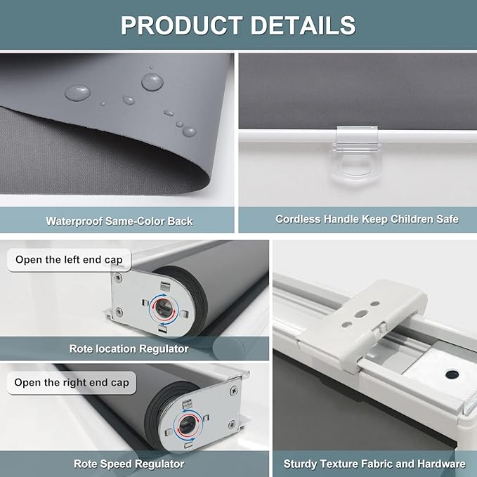 Customize Cordless Roller Shades Blackout Blinds - Image 7