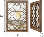 Set of 2 19x26 Inch Large Redbrown Shatterproof Rectangular Wall Mirrors - Image 2