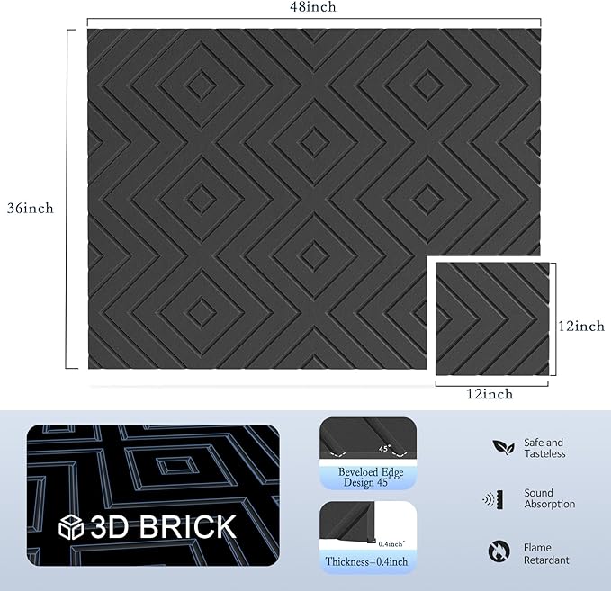 12Pack Acoustic Wall Panels, Self-Adhesive Sound Proof Foam Panels - Image 2