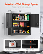VEVOR Metal Wall Cabinet, 30W x 12.01D x 30H Inch, Steel Floating Hanging - Image 3