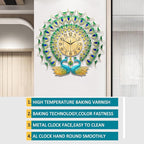 Large Peacock Wall Clock 27.6 inch Non-Ticking Silent Crystal Creative - Image 6