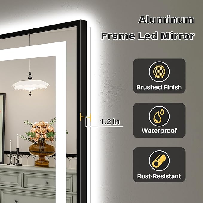 84x40 Inch LED Bathroom Mirror - Image 6