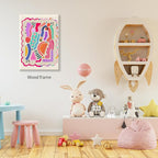 Funky Cute Kids Abstract Wall Art Trendy Bright Colorful Poster 24x36 inch - Image 5