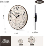 8 Inch Wall Clock Easy to Read Arabic Numerals Wooden Round Wall Clock Silent - Image 3