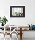 Black Vintage Rustic Wood Framed Wall Mirror Farmhouse Rectanglular Antique - Image 2
